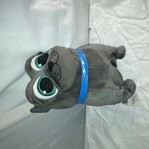 Cute Gray Plush Dog Beanbag Toy with Big Eyes
